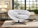 Modern Chenille Chair, 360&deg Swivel Club Chair/Accent Chair with Removable Cushion, Round N817P207777G