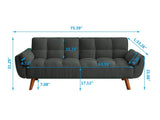 New Design Linen Sofa Furniture Adjustable Backrest Easily Assembled Recliners-DARK GRAY 22240447