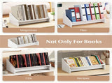 Desktop Bookshelf,Wooden Tilting Bookcase Small Desktop Bookshelf Organizer for Magazines 22303747