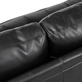 Mirod Mid-Century Modern PU Leather 3-Seat Sofa, Tufted Design, Solid Wood Legs, 2 Bolster Pillows, N760P285734B