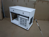 39.37'' Modern Wooden Dog Crate Furniture with Double Drawers and Sliding Barn Door, Decorative Pet W808P346018