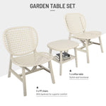 ZUN 3 Pieces Hollow Design Retro Patio Table Chair Set All Weather Conversation Bistro Set Outdoor Table 74598568