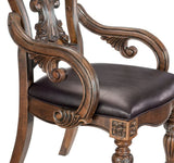 Traditional Formal Dining Furniture Armchairs Set of 2pc Dark Oak Finish Wood Frame Faux Leather B011121856