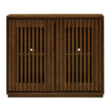 Mid Century Modern Fluted Hollowed Out Sideboard Cabinet with 2 Outlet Holes, Buffet Cabinet with W1801P288510