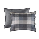 6 Piece Reversible Plaid Daybed Cover Set Grey Daybed B035P266680