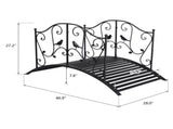 119*67*71cm Courtyard With Bird Pattern Arched Handrail Courtyard Iron Bridge Black 03333444