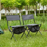 ZUN 2-piece Folding Outdoor Chair with Storage Bag, Portable Chair for indoor, Outdoor Camping, Picnics 02686064