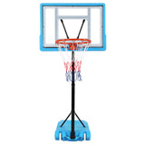 PVC Transparent Board Basket Frame Adjustable 115-135cm Poolside Basketball Hoop Blue 06950291