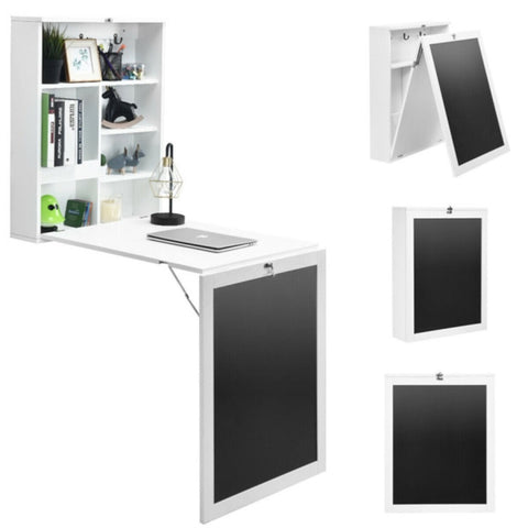 ZUN White wall mounted office desk 07405547