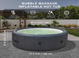Grey 196 * 71cm hot tub. A swimming pool with heating, bubble massage, ambient lighting, filtration, 65247427