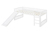 Twin size Loft Bed with Slide and Ladder, White 64080717