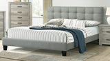 Contemporary 1pc Full Size Bed Grey Polyfiber Tufted Headboard Platform Bedframe Bedroom Furniture B011P243666