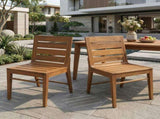 Outdoor Acacia Wood Dining Chair , Teak Finish Patio Chair with Ergonomic Curved Back, N773P355906T