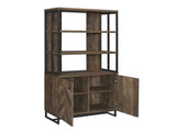 2-Door Bookcase in Rustic Oak Herringbone and Gunmetal B016P164972