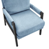 Kelly Mid-Century Modern Chenille Upholstered Accent Armchair, Blue T2574P240945