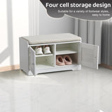 ZUN 29.5"Shoe Storage Bench with 2 Door Cabinet, Entryway Bench with White Shoe Storage, Shoe Bench with W2948P244736