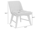 Studio Dining Chair in Linen with White Wash color Solid Wood Legs B127P495087