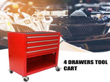 4 DRAWERS MULTIFUNCTIONAL RED TOOL CART WITH WHEELS W110280934