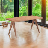 Natural Dining Table with Wooden Leg B062P209320