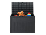 33gal Square Wood & Rattan Plastic Garden Storage Box Gray 76095805