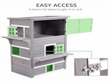 Wooden Outdoor Cat House, 3-Tier Multi-Level Layout with 5 Convenient Access Doors 50466086
