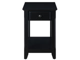 Black Accent Table with Bottom Shelf B062P181362
