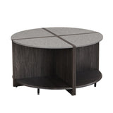 ZUN 4 Piece of Industrial Round Coffee Table,Sturdy and Easy Assembly, 2-Tier with Storage for Living W2317P233329