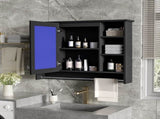 3-in-1 Bathroom Mirror Cabinet, 36-inch Wall Mounted Medicine Cabinet with Adjustable Shelf & Soft N710P358618B