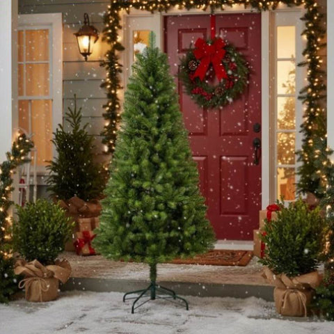 7FT Christmas Tree with 775 Tips Artificial Plant Full PVC Branches Green Unlit Holiday Tree Sturdy 40218551