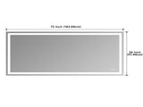 72x36" Frameless Eco-Friendly Silver Mirror Dual LED Light Strips Front and Back LightingUnable to 66704802