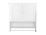 Bathroom Wall Cabinet with 2 Cabinet Doors 1 Dhelf and 1 Towel Bar Painted MDF Bathroom Cabinet 02573769