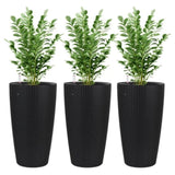 ZUN Indoor/Outdoor Modern The appearance is made of imitation rattan Design Planter,22.5 inch Black W2885P253132