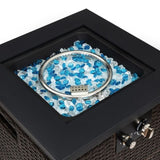 Wicker Fire Pit Column with Glass Wind Guard W853120911