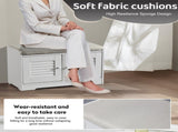 29.5"Shoe Storage Bench with 2 Door Cabinet, Entryway Bench with White Shoe Storage, Shoe Bench with W2948P244736
