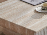 Coffee with Faux Marbletop, Mid Century Modern Coffee with Fluted Drawer, Coffee W3040P382310