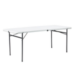 6 Foot Bi-Fold Plastic Folding Table, White 64108355