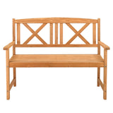 ZUN 117*61*90cm Outdoor Garden Fir X Back Wooden Bench Burlywood 60494295