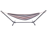 Professional Black & Silver Flowers Hammock Stand with Polyester Coffee Stripe Hammock 81064870