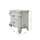 ZUN 2 Drawers Nightstand with Oversized Scrolled Leg, Antique Pearl B016P257256