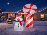 Lollipop Lighthouse Snowman Inflatable 6.3ft, 190D Polyester Christmas Yard Decor with Flashing 63320698