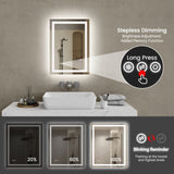 20"*28"LED Bathroom Mirror,Front-Lit and Back-Lit, Stepless Dimmable, 3 Colors CRI90, Brightness T3177P320622
