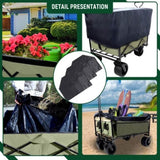 ZUN 440lbs Collapsible Foldable Wagon Cart with strapping system ,Beach Wagon Utility Cart Utility Wagon W2932P235395