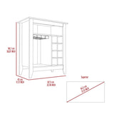 Essential Bar Cabinet, One Open Shelf, Six Built-in Wine Rack, One Drawer -Black B07091856