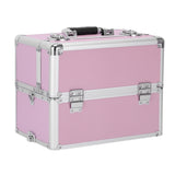 ZUN 3 in 1 Aluminum Cosmetic Makeup Case Tattoo Box Pink 40894344