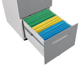 2 Drawer Mobile Locking File Cabinet, Rolling Filing Cabinet for Letter/A4 Size With 5 Wheels,GREY W124770978