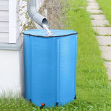 ZUN 100 Gallon Folding Rain Barrel Water Collector Blue 17376535