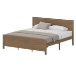 ZUN Wood Platform Bed Frame with Headboard, Mattress Foundation with Wood Slat Support, No Box Spring 05016759