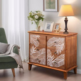 ZUN Brown MDF Veneer + Solid Wood Frame 80*40*73cm 6-Drawer Chest Bohemia 01845616