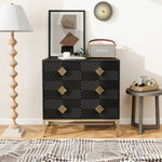 ZUN 3 Drawer Storage Cabinet,3 Drawer Modern Dresser,Chest of Drawers With Decorative Embossed Pattern W2232P164997