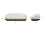Willow 71" Upholstered Woven Patio Deep Seating Sofa, Golden Brown Wicker Frame, Wheat Beige B2719P305700
